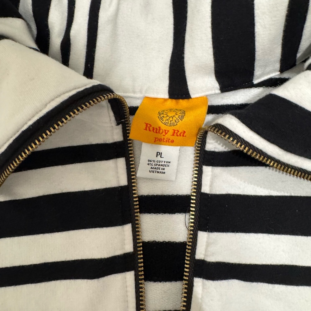 Ruby Rd. Black and White Striped Jacket - Picture 2 of 3